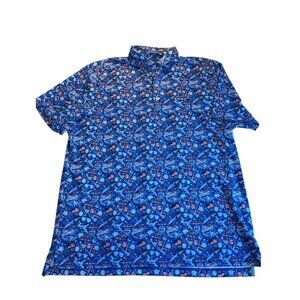 Johnnie-O "Desert Mountain" USA themed men's polo size XL